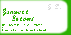 zsanett boloni business card